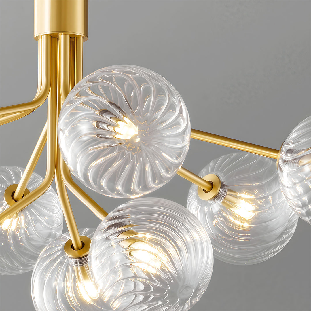 Luxury Modern Chandeliers Solid Copper Glass Ceiling Light