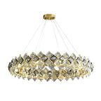 Luxury Ring Chandelier Light Crystal and Copper Modern Ceiling Light