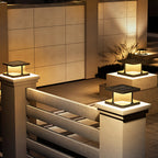 Modern Square Pillar Lights Waterproof Stainless Steel Courtyard