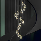 Luxury Staircase Chandelier Modern Spiral Crystal High Ceiling Light