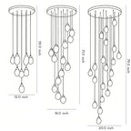 Luxury Staircase Chandelier Modern Spiral Crystal High Ceiling Light