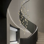 Luxury Staircase Chandelier Modern Spiral Crystal High Ceiling Light