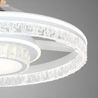 Ceiling Fan with Round Light White Aluminum Body Nordic Luxury Lamp