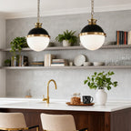 Ball Pendant Light with a Classic Glass Globe Elegant Ceiling Light