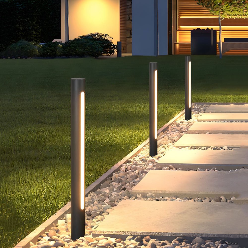 Black Matte LED Cylinder Outdoor Pathway Light - 15.8''/29.5'' H