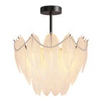 Feathers Chandelier Modern Full-Copper Pearl Ceiling Light