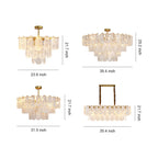 Midcentury Modern Chandelier Full-Copper Glass Ceiling Light