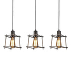 Square Metal Lantern Design LED Black Industrial Ceiling Lighting Chandeliers