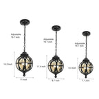 Metal Orb Pendant Light Globe Moisture Proof Outdoor Ceiling Light