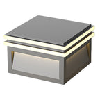 Metal Pillar Lights Minimalist Style Waterproof Square Pier Mount Lamp