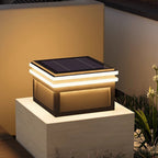 Metal Pillar Lights Minimalist Style Waterproof Square Pier Mount Lamp