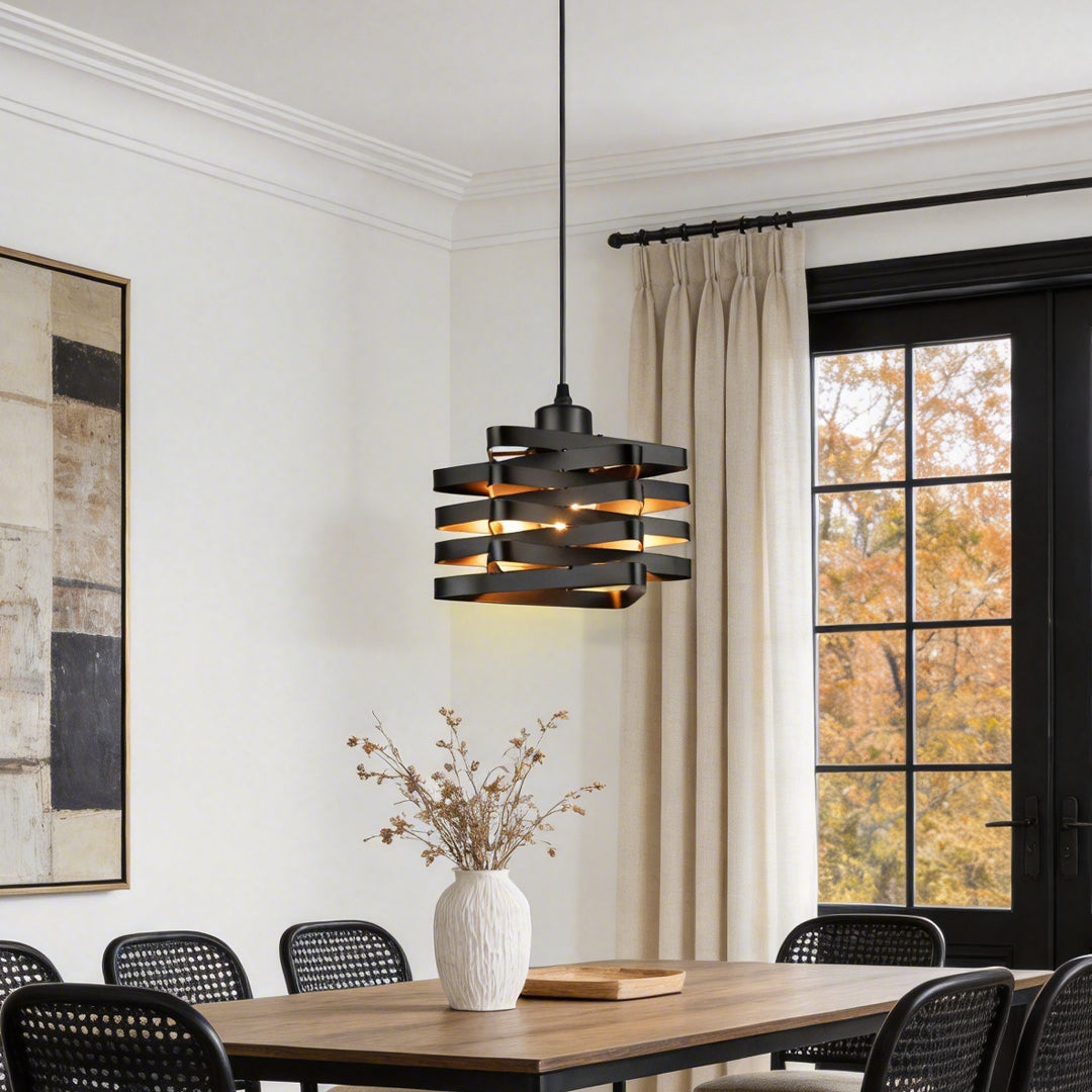 Metal Ribbon Pendant Light Vintage Industrial Style Ceiling Light