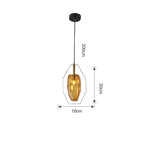 Nordic Yellow Glass Shades Pendant Lights Electroplated Metal Ceiling Light