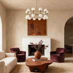 Bubble Glass Chandeliers Stylish Full Copper Nordic Ceiling Light