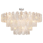 Midcentury Modern Chandelier Full-Copper Glass Ceiling Light