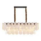 Midcentury Modern Chandelier Full-Copper Glass Ceiling Light