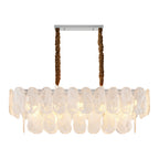 Midcentury Modern Chandelier Full-Copper Glass Ceiling Light