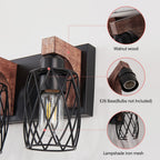 Black Vanity Bathroom Lights Metal Cage Mirror Lamp