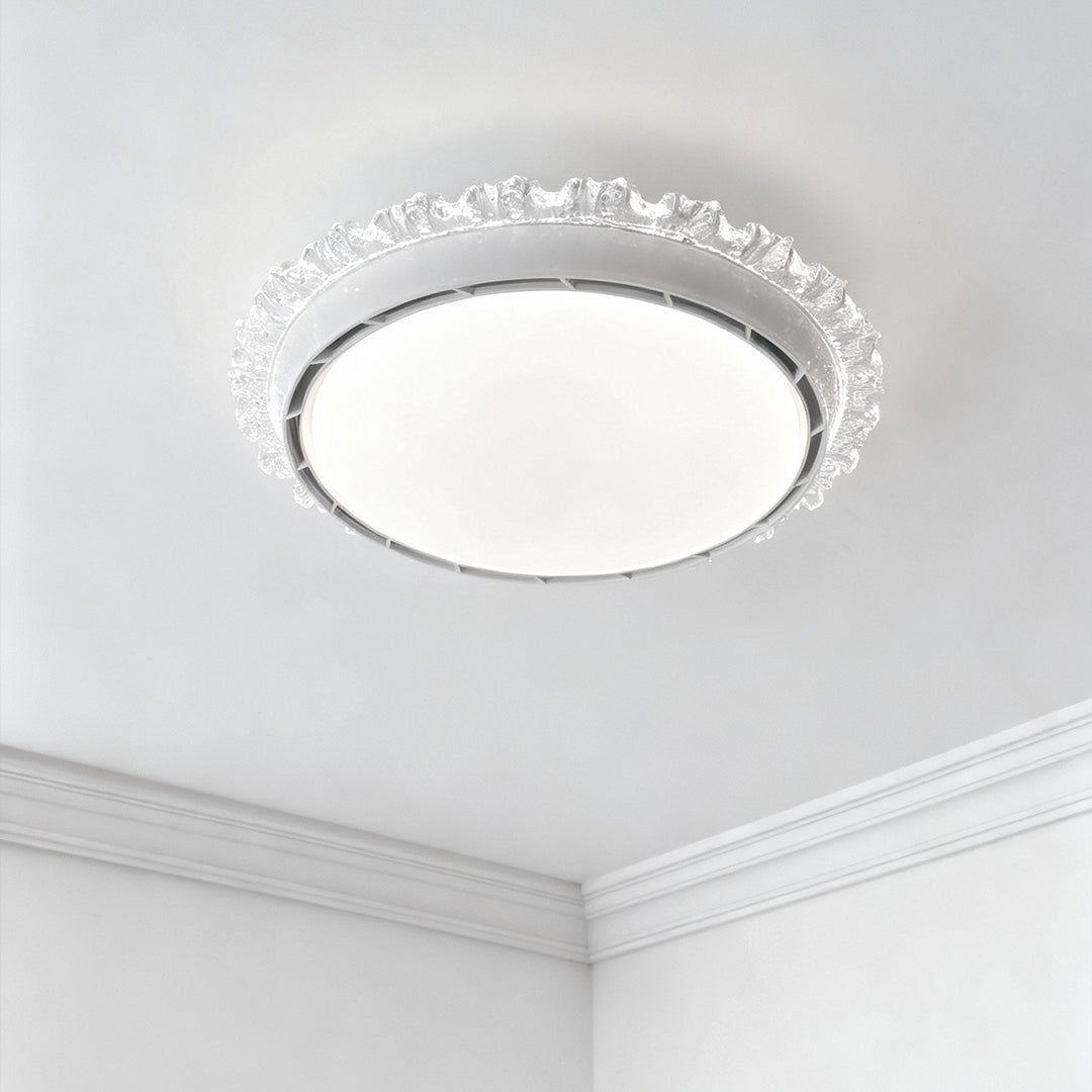 White Ceiling Fan with Light Minimalist Bladeless Fan Lamp