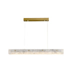Copper Metal Pendant Light Linear Cloud Stone Ceiling Light