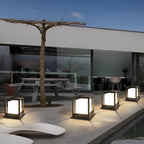 Garden Pedestal Lights Minimalist Square Waterproof LED Light