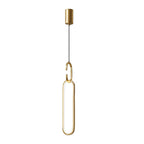 Minimalist Long Oval Rings 3 Step Dimming LED Copper Modern Pendant Lights