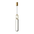Minimalist Long Oval Rings 3 Step Dimming LED Copper Modern Pendant Lights
