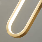 Minimalist Long Oval Rings 3 Step Dimming LED Copper Modern Pendant Lights