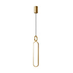 Minimalist Long Oval Rings 3 Step Dimming LED Copper Modern Pendant Lights