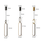 Minimalist Long Oval Rings 3 Step Dimming LED Copper Modern Pendant Lights