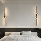 Modern Curved Wall Sconce Minimalist Black Aluminum Light