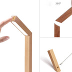Nordic LED Desk Light Dual Magnetic Wooden Touch‑controlled Lamp