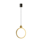 Minimalist Ring 3 Step Dimming LED Aluminum Leather Modern Pendant Lights