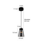 Minimalist Smoke Gray Glass Shade Cob Modern Pendant Lights Chandelier