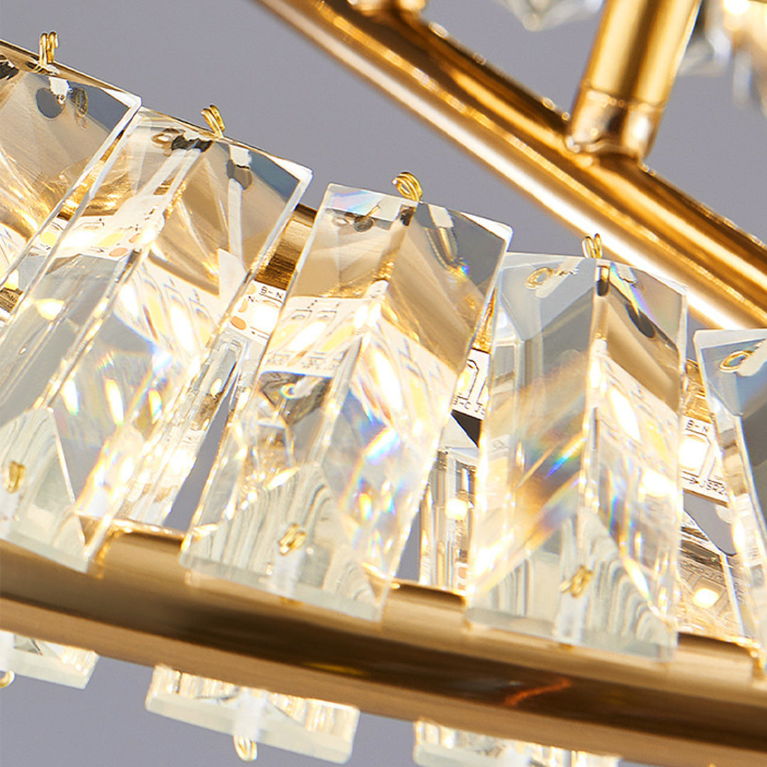 Mobius Light Fixture Luxury Gold Ring Flush Mount Crystal Light