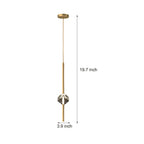 Modern 1-Light Copper Single Crystal Pendant Light with 3-Step Dimming LED