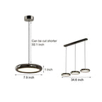 Modern 1/3-Light Black/chrome Round Metallic LED Pendant Light
