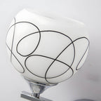 Modern 2-Light Open Sphere Wall Sconce with Crystal Pendants