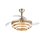 Modern 41" Retractable Ceiling Fan with LED Lights and Remote Control