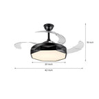 42 in Ceiling Fan with Light White ABS Blades and Acrylic Shade Light