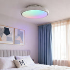 Ceiling Fan Modern with Light LED Simple Round Leafless Dimmable Lamp
