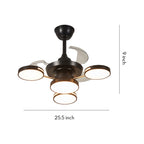 Ceiling Fan with Four Lights French Vintage Iron Art  3-Blade Fan Lamp