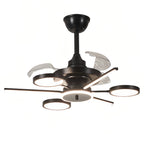 Ceiling Fan with Multiple Lights French Vintage Black Iron 3-Blade Fan