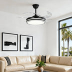 Black Ceiling Fan with Lights Remote Control Stylish All-Copper Lamp