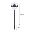 Modern Black LED Solar Pathway Lights 27.6-Inch High with Clear Frosted Lampshade