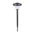 Modern Black LED Solar Pathway Lights 27.6-Inch High with Clear Frosted Lampshade