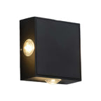 Black Outdoor Sconce Light LED Waterproof Square Quad-Sided Lamp