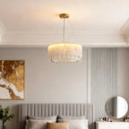 Modern Brass Chandelier Luxury Cloud Stone Ceiling Light