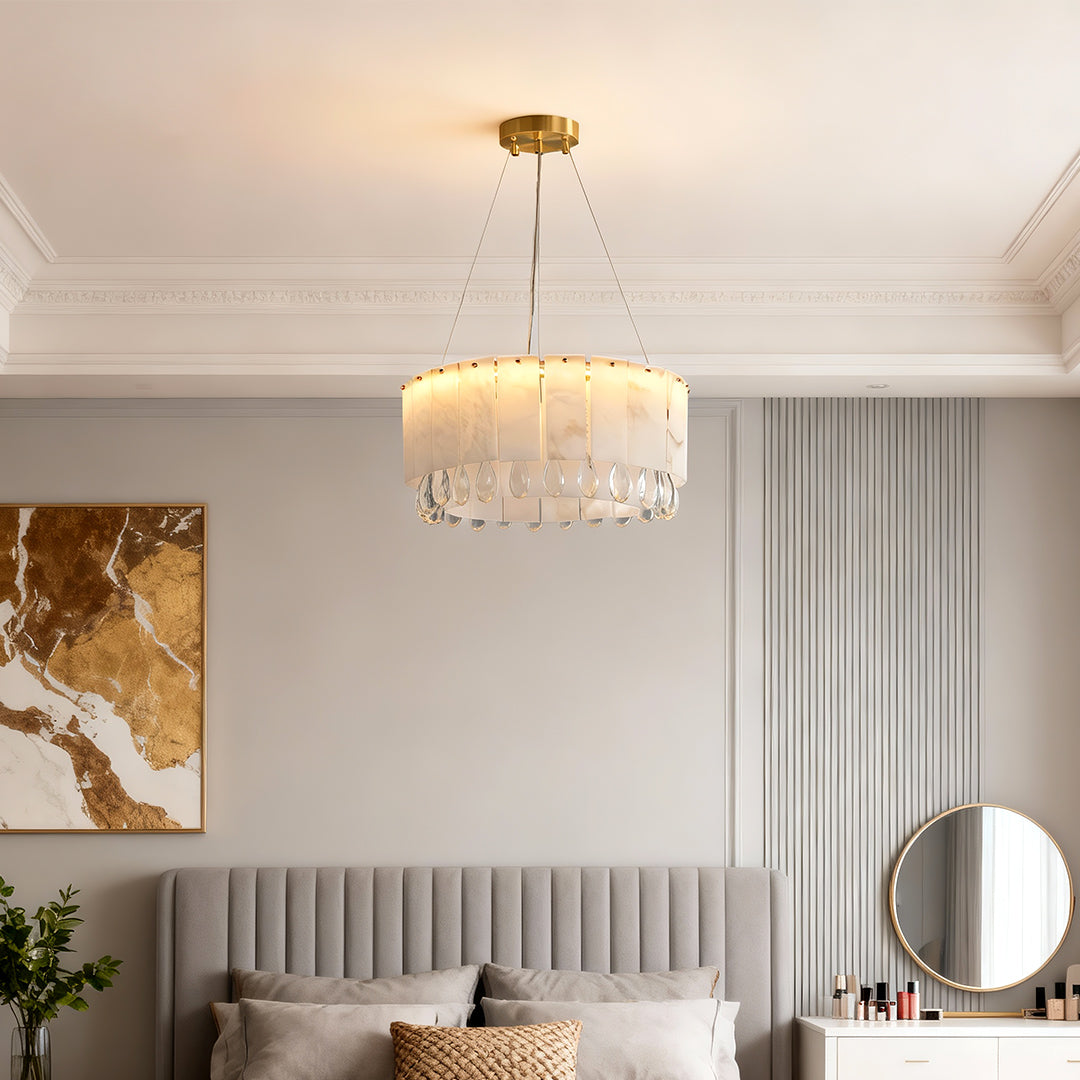 Modern Brass Chandelier Luxury Cloud Stone Ceiling Light