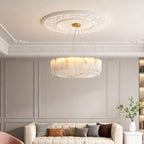 Modern Brass Chandelier Luxury Cloud Stone Ceiling Light